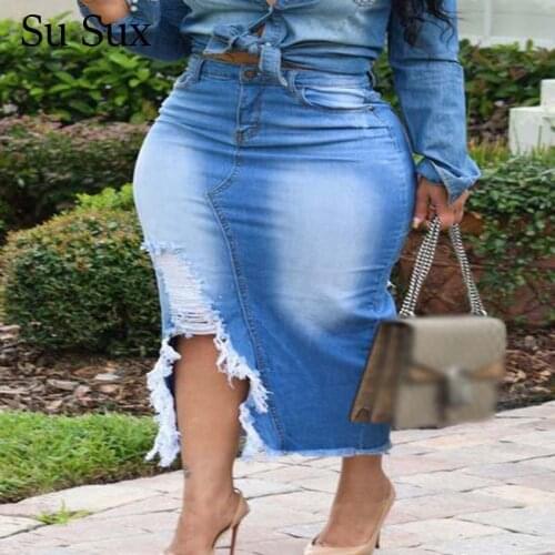 FGHGF Denim Pencil Skirts