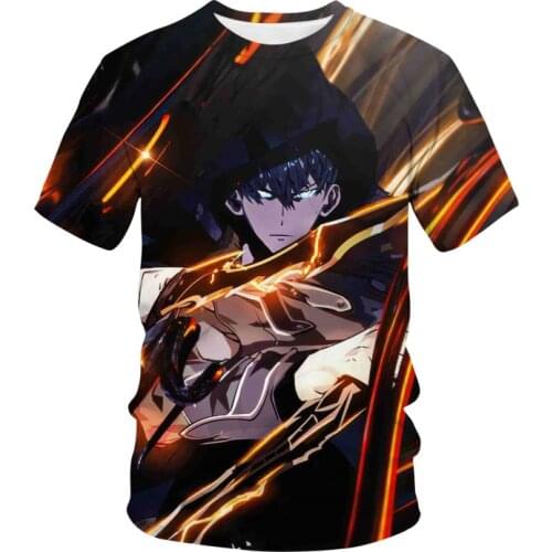 Manga Solo Leveling 3D Print T-Shirt Anime Harajuku Streetwear Men Women Fashion O-Neck Short Sleeve T Shirt Hip Hop Tshirt Tops