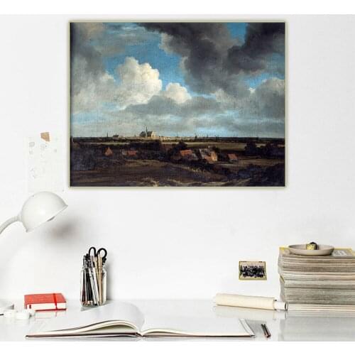 Jacob van Ruisdael《Distant view of Haarlem》Canvas Oil Painting Art Aesthetic Poster Picture Wall Hanging Decor Home Decoration