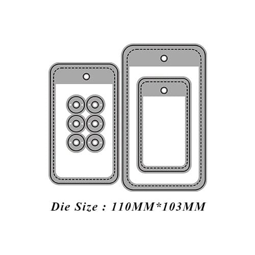 JMCRAFT 2021 Cell Phone Shape Label #2 Metal Cutting Dies Scrapbooking Stencil Cut Die DIY Card Crafts Handmade