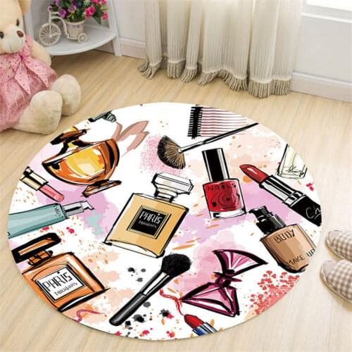 Nordic Style Round Cosmetics Carpet Rugs Girl Room Decor Play Area Rug Bedside Doormat Floor Chair Mat Large Carpets Living Room