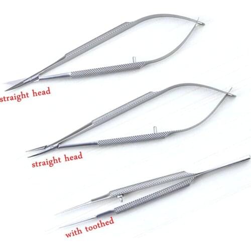 18cm ophthalmic microsurgical instruments Needle Holder Micro scissors Tweezers hand surgery three of equipment Package
