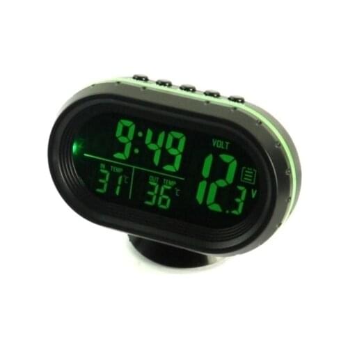Multi-Function Car Temperature Clock Voltmeter Car Thermometer Electronic Clock Car Night Light Clock Supplies High Quality