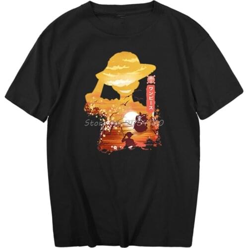 One Piece Luffy Pirate King T-Shirt Japanese Anime Short Sleeve Mens T Shirts Lovely Street T-Shirts Summer Fashion Tee Shirt