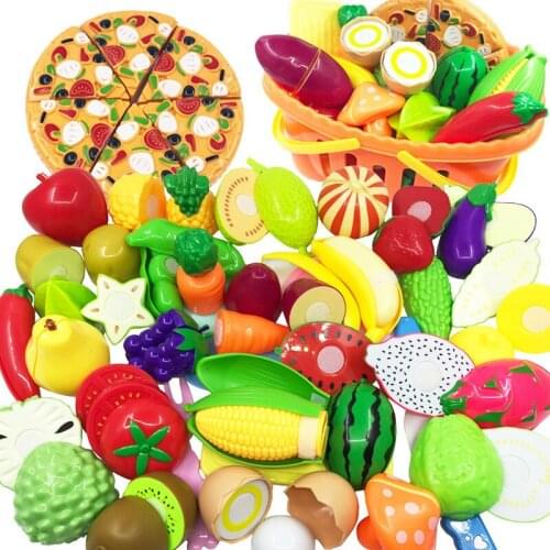 Children Food Kitchen Toys Set Montessori Educational Toys Pretend Play Game Cutting Fruit And Vegetable Food Toys For Girls