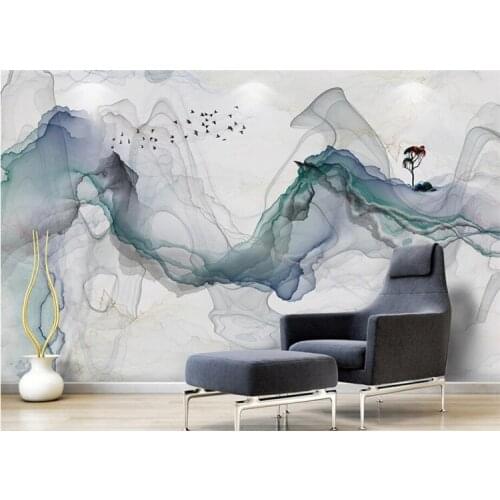 3D photo wall mural Custom wallpaper Artistic abstraction ink landscape TV background wall 3d room wallpaper 3d floor