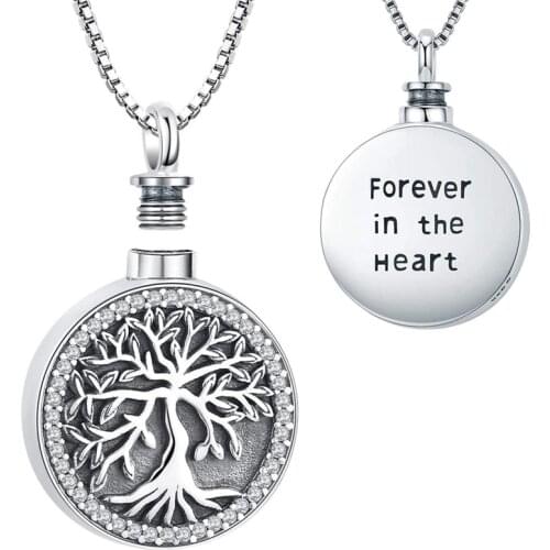 Cremation Jewelry Tree Of Life Urn Necklace For Ashes Forever In The Heart Memory Keepsake Jewelry