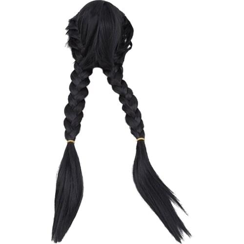 High Temperature Silk Human Hair Wigs Long Hair Hand Braided Braids European And American Wigs Big Braids Wigs