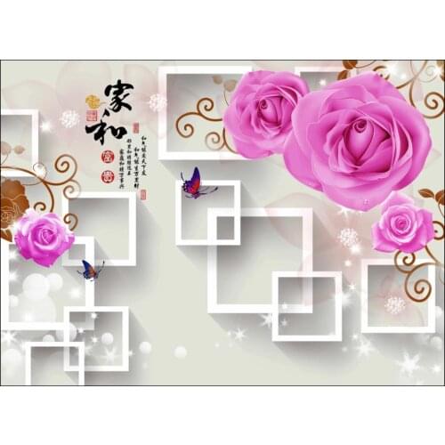 Custom photo wallpaper 3d murals wallpapers Pink rose flower mural modern TV background wall papers home decor