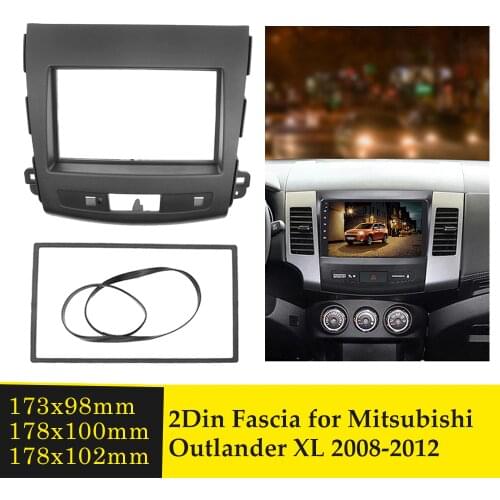 Double Din Radio Fascia For Mitsubishi Outlander XL 2008-2012 Multimedia Player Frame Radio Tape Recorder Navigation Bezel Panel