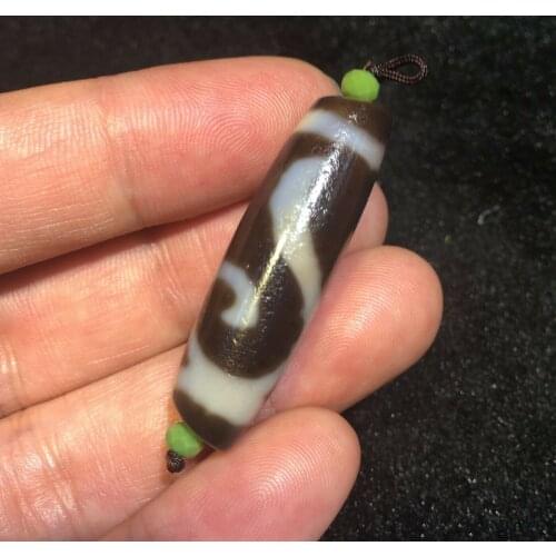 Treasure Magic LKbrother Energy Tibetan Old Oily Agate Patina 2 Ruyi As You Wish Hook dZi Bead Amulet ZZY