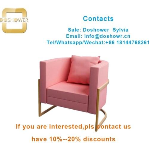 Customer waiting chairs with gold salon nail table for spa salon equipment