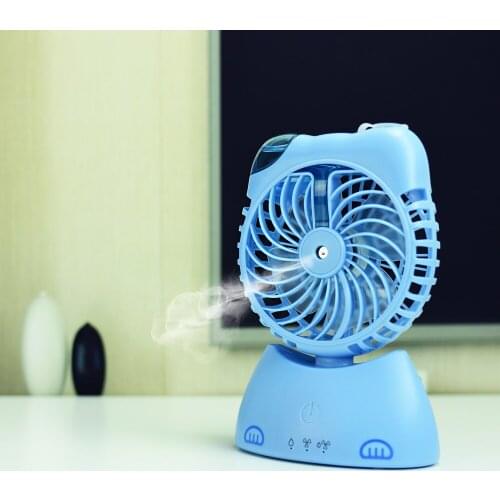 Cute Cat USB fan mini air conditioner refrigeration water spray humidifier office desktop rechargeable fan Spray fan