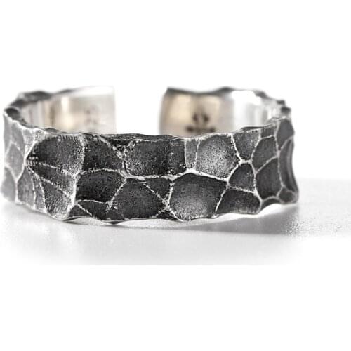 2021 New Trend Punk Irregular Adjustable Ring Casual Crack Vinatage Opening Rings for Men Women Party Couple Jewelry Gift