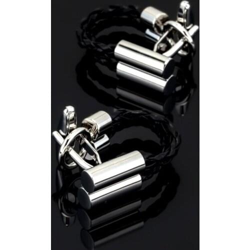 XK421 Upscale French Cufflinks Black Leather Cord Cufflinks men shirt cuff wedding garment accessories