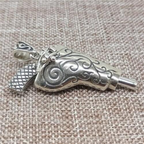 925 Sterling Silver Gun and Scabbard Holster Pendant for Weapon Solider Pendant Necklace 23.4 grams