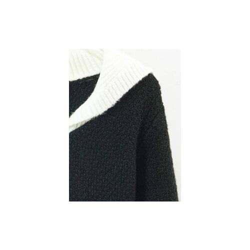 2021 Autumn and Winter Turn-down Collar Long-sleeved Sweater Women Cardigan