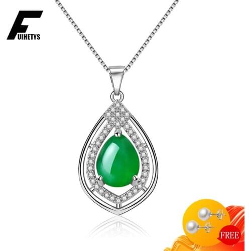 Bali Jelry Necklace 925 Silver Jewelry Water Drop Shaped Ruby Zircon Gemstone Pendant Accessories for Women Wedding Engagement