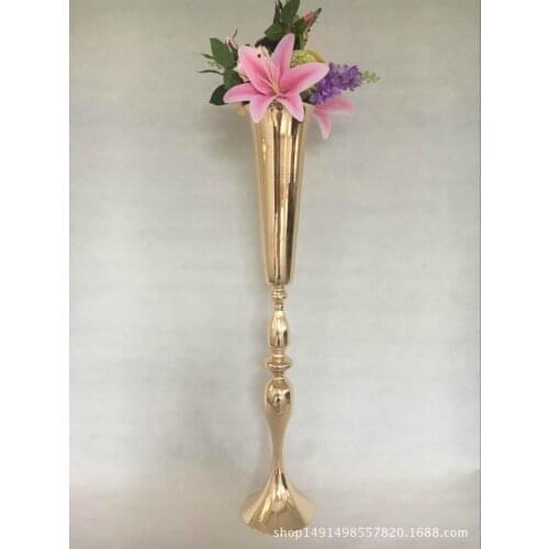 GOld romantic column flower pillar aisle decor walkway stand wedding decoration & event party centerpiece senyu01053