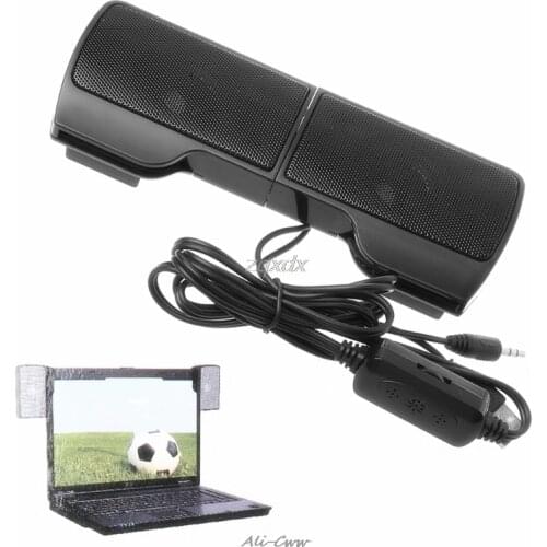 1 Pair Mini Portable Clip-on USB Stereo Speakers line Controller Soundbar for Laptop Notebook Mp3 PC Computer with Clip