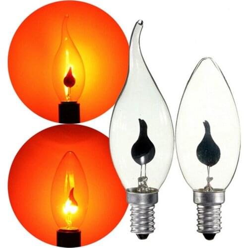 1pcs Flicker Led Candle Light Flame Edison Bulb E14 E27 Fire Lighting Vintage 3W 220V Tail Retro Decor Energy Saving Lamp Xmas