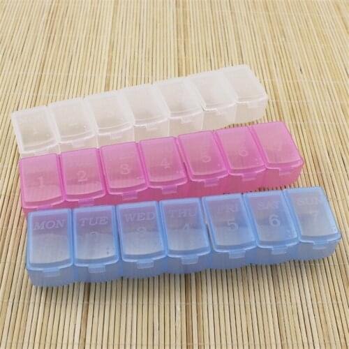 1pcs Plastic Portable Box 7 Lattice Portable Long Strip Travelling Box Jewelry Accessories Packaging Box