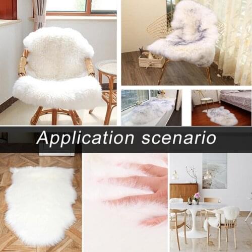 1Pcs Shaggy Carpet For Living Room Home Chair Cover Modern Fluffy Mats Kids Room Mats Silky Washable Faux Fur Area Rug