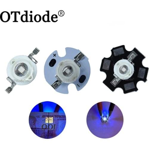 10pcs 3W High Power LED UV Light Chip diode 395nm 400nm 365nm 370nm Purple Ultra Violet for Nail Dryer Currency Identification