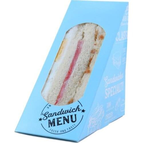 100pcs Paper Sandwich Box Cheese Pastry DIY Baking Foods Packaging Gift Boxes Clear Window Bakery Cake Bread Boxes