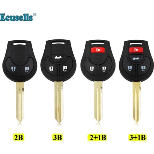 2/3/4 buttons Replacement Remote key Shell Case Fob for Nissan Note Micra Juke Duke Pathfinder with uncut key blade