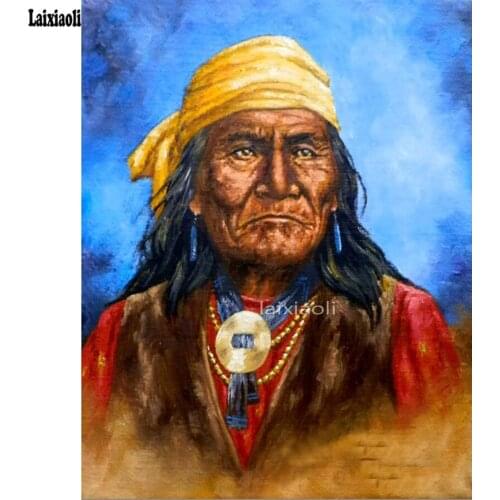 Full Square Round Drill 5D DIY Diamond Painting amrican Indian old woman Embroidery mosaic rhinestone Cross Stitch home Decor