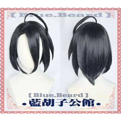 Anime Pokemon Sword and Shield Allister Cosplay Wigs Short Black Gray Heat Resistant Synthetic hair Wig + Wig Cap