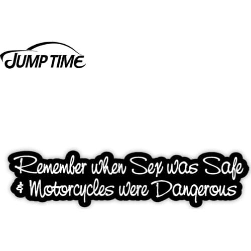 Jump Time 13cm x 4cm Car Sticker When Sex Was Safe Car Decals Personality Motorcycle Wiper Laptop Wiper Waterproof Vinyl Decor