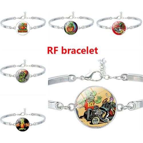 Rat Fink Legend Bracelet Crazy Mouse RF Ratfink Time Gem Bracelet Jewelry Cartoon Figure Kids Bracelet Model Decoration Gift