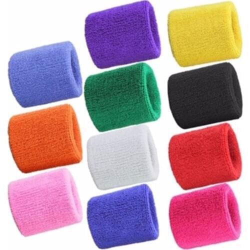 2PCS/Package Colorful Cotton Unisex Sport Sweatband Wristband Running Badminton Basketball Sweat Band Браслет с ремешком