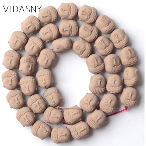 Natural Stone Beads Brown Buddha Head Nanotech Rubber Hematite Minerals Beads For Jewelry Making 10*9mm Diy Bracelets 15'Strand