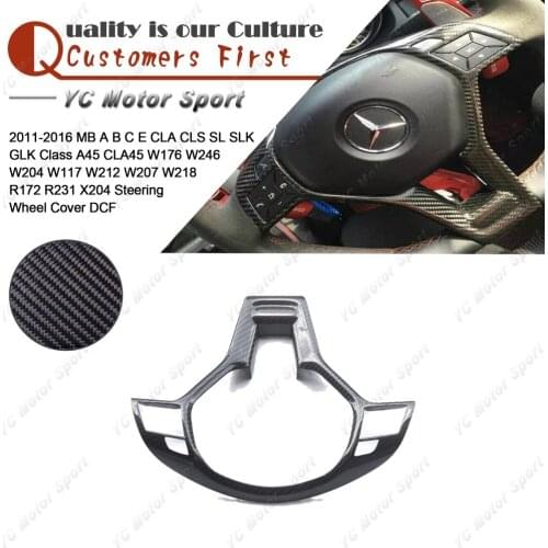 Dry Carbon Fiber Steering Wheel Cover Fit For 11-16 MB A-E CLA CLS SLK GLK Class CLA45 W176 W246 W204 W117 W212 R172 R231 X204
