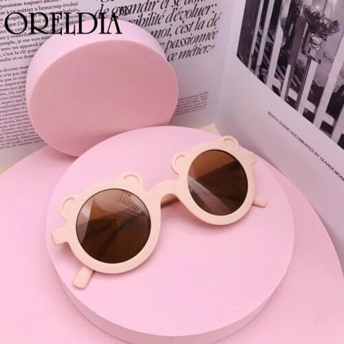 Kids Cartoon Sunglasses Cute Bear Ear Glasses Girl Boy Animal Sunglasses 2020 Latest Green Pink Blue Sunglasses Hot UV400