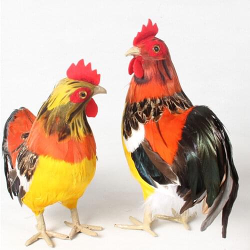 Simulation cock ,colourful feathers cock model ,polyethylene&furs toy,prop,home decoration 0303