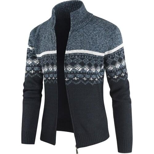 Autumn Winter Mens Fashion Sweaters Patchwork Knitted Cardigan Coats Brand Clothing Mans Knitwear Sweatercoats Tops Outerwear