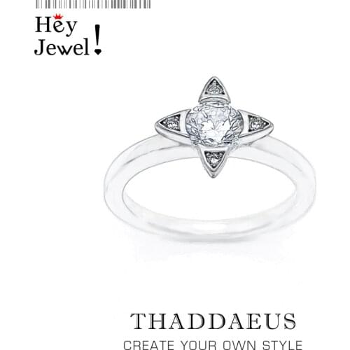 Ring White Stone Flower,Trendy Brand New Europe Style Graphic Fine Jewerly For Women,2021 Summer New Gift In 925 Sterling Silver