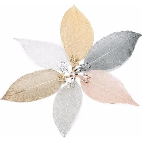 LOULEUR 6 Colors Charm Exquisite Leaf Necklaces Pendant for Women Girl Gold Small Butterfly Copper Pendant For Jewelry Makings