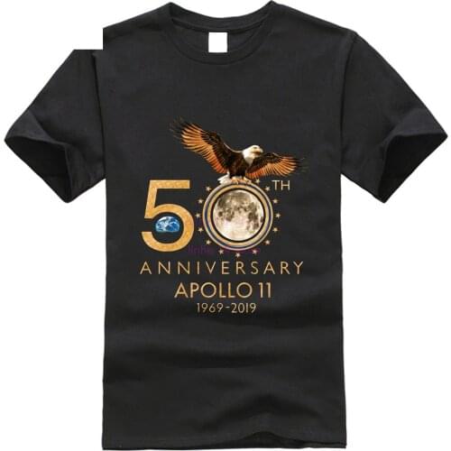 Anniversary Apollo Moon Landing 50th Retro T Shirts Space Adventure Occupy Mars Tshirts Men Hipster New Tee Shirts Cotton