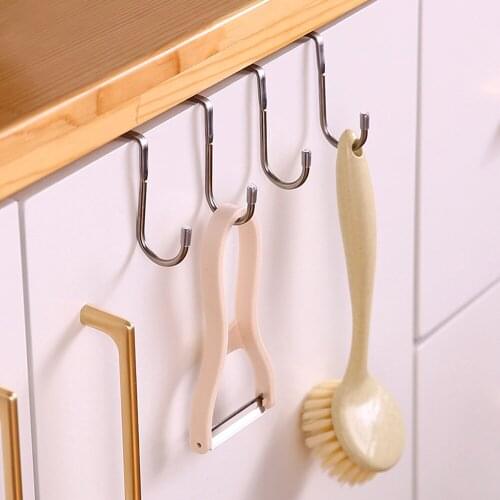 Over Door Hook For Kitchen Bathroom Cabinets Cupboards Over Cabinet Hook Multi-Use Metal Heavy Duty Hook S Shaped