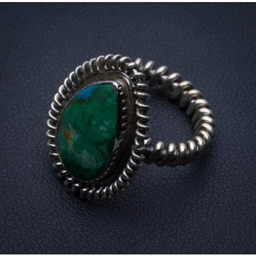 Natural Malachite 925 Sterling Silver Ring, US Size 5 R3039