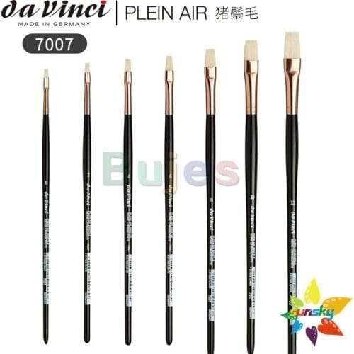 Original Germany da vinci PLEIN AIR 7007 Bristle hair Oil painting brush Flat head Acrylic brush Tough and resilient