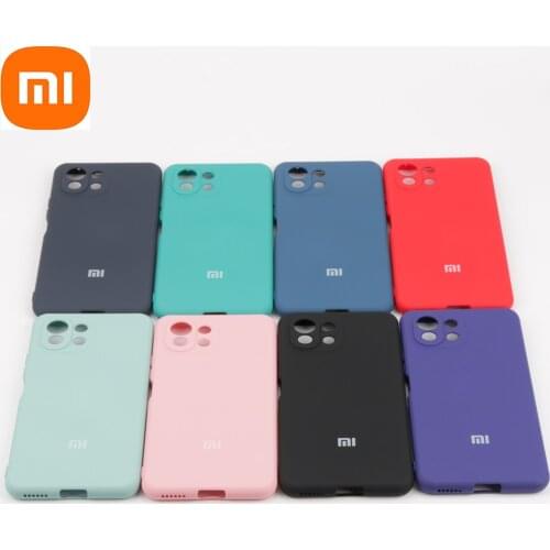 For Mi 11lite Cover Case for Xiaomi mi 11 lite Original Liquid Silicone Case