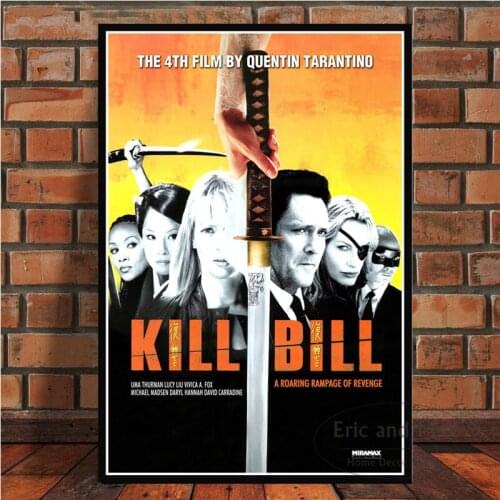 Poster And Prints Hot Kill Bill Pulp Fiction Movie Film Vintage Painting Art Wall Pictures For Living Room Home Collection Decor