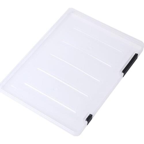 896A A4 Plastic Portable Case Document File Folder Transparent Paper Organizer Box for Magazines Photos Cards