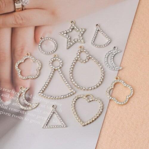 Pendant 2pcs/bag Drop Shape Gold Color Glass alloy Charm Making for Jewelry DIY Necklace Bracelet Earring Findings Accessories